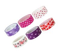 Tofficu Ruban Adhésif en Papier Décoratif 6 Rouleaux Couleur Vive pour Scrapbooking, Journal Intime et Loisirs Créatifs, Ruban Décoratif pour Album Photo et Diy, Motifs Licorne et Vie,