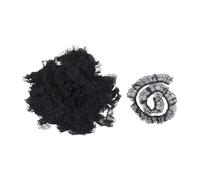 Tofficu Ruban Dentelle Plissée Noir 6 Cm X 40 M, Bordure en Dentelle à Volants Brodée Polyester, Large Galon Élastique pour Couture, Loisirs Créatifs et Décoration Vêtements