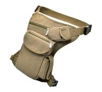Tofficu Sacoche de Jambe de Vélo Multifonctionnelle en Toile Kaki | Tour de Jambe Réglable, Ceinture Ajustable, Format Léger pour Activités Extérieures et Voyages