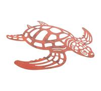 Tofficu Sculpture Murale Tortue en Fer Forgé Décorative 38 Cm Marron, Décoration Intérieure et Extérieure pour Jardin Terrasse, Art Mural Tortue pour Salon et Patio