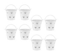 Tofficu Seaux à Bonbons de Mariage Lot de 8 Petits Seaux en Fer-Blanc Poignées pour Rangement et Centre de Table