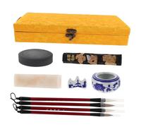 Tofficu Set Complet de Calligraphie Chinoise pour Débutants avec Pinceaux Poils Naturels et Mixtes Pierre à Encre et Kit Apprentissage pour Artistique et Pratique Du Grand Style