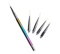 Tofficu Set de Stylos à Manucure avec 5 Têtes Remplaçables, Cuivre Nylon | Outil Multi-usage Débutant ou Professionnel, pour Dessin et Décoration D’ongles