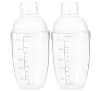 Tofficu Shaker à Cocktail Transparent 2pcs en PC 500ml avec Graduation, Mélangeur Facile à Manipuler pour Cocktail et Thé Lait, Design Élégant et Fonctionnel