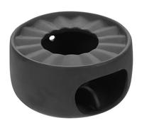Tofficu Socle Chauffe-théière en Céramique Noir Porte-Bougie, Base Isolante pour Théière, Chauffe-théière Domestique Portable, Outil de Chauffage du Thé pour Maintien au Chaud, Accessoire