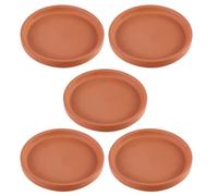 Tofficu Soucoupes Terre Cuite pour Pots de Fleurs 5Pièces, Plateaux en Céramique pour Pots de Fleurs, Faciles à Nettoyer, Gardent Le Sol Propre, pour Plantes d’Intérieur et d’Extérieur