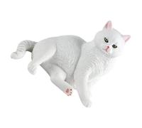 Tofficu Statue de Chat Blanc Présent Créatif en Plastique Figurine Délicate, Effet Visuel Remarquable Décoration de Jardin Extérieure pour Patio