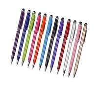 Tofficu Stylo à Bille Capacitif pour Tablette 12pcs en Aluminium, Sensation D'écriture Naturelle et Design Fin, pour Jeux et Consultation D'e-mails Couleur Aléatoire