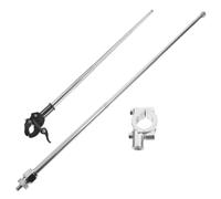 Tofficu Support de Drapeau Télescopique en Aluminium 1,2 Mètre, Lot de 2 Mâts Extensibles pour Moto et Vélo Tout-Terrain, Fixation par Pince Crocodile, Compatible Guidon, Sécurité