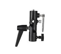 Tofficu Support de Lampe Torche Pivotant Type H en Métal pour Photographe, Porte-Parapluie Professionnel Compatible Trépied 1/4 et 3/8 Pouces, Accessoire Photo Résistant Noir pour Studio