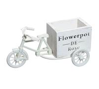 Tofficu Support de Pot de Fleurs Créatif de Vélo Blanc, Décor de Mariage et Maison, Porte-vélos Stable en Bois et Plastique, Centre de Table Floral Multifonction pour Balcon et Salon, 1