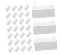 Tofficu Support Étiquette Prix Transparent avec Verrouillage à Bouton-poussoir Porte-étiquette Plastique Facile à Insérer Organiseur Étiquettes Suspendues pour et Marché
