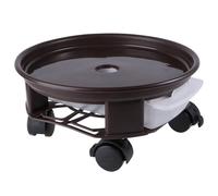 Tofficu Support pour Pot de Fleurs en Plastique Marron Roues Pivotantes et Frein, Plateau Tiroir Robuste Résistant la Saleté, Capacité de Charge Élevée pour Plantes D'intérieur