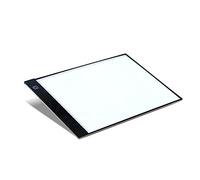 Tofficu Table à Dessin Lumineuse A4 LED Noire en Acrylique avec Source Lumineuse Saine, Facile à Transporter, Équipée D'un Pochoir Gradué et Câble USB pour Usage Professionnel
