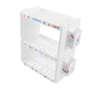 Tofficu Tabletop Organizer with Pen Holder Modern Stackable Desk Shelf for Office School Supplies Multifunctional Desktop Storage Rack for Pencils Markers and Art Materials