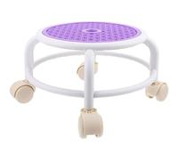 Tofficu Tabouret à roulettes Polyvalent en Plastique Solide, Petit Format Rond Violet, Repose-Pieds Antidérapant, Adapté Pédicure, Salon de Beauté et Usage Domestique