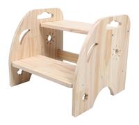 Tofficu Tabouret en Bois pour Garçon et Filles à 2 Marches Antidérapantes avec Poignées Latérales, Portable Toutes Pièces Où L'garçon et Filles A Besoin d'un Rehausseur