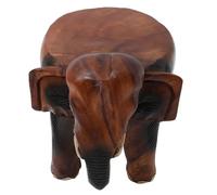 Tofficu Tabouret Repose-Pieds en Bois Massif Sculpté Éléphant Tabouret Rond Multifonction pour Maison et Bureau 8 Pouces Antidérapant Adapté pour S’asseoir ou Poser Les Pieds