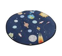Tofficu Tapis Rond en Polyester à Motifs D'univers de Dessins Animés pour Chambre D'garçon et Filles, Doux Toucher et Facile à Nettoyer, pour Décorer Chambre ou Salon