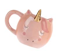 Tofficu Tasse en Céramique Rose Motif Licorne, Mug Rond Cartoon 350ml, Récipient à Eau et Tasse à Thé Maison Bureau et Présent Original