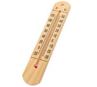 Tofficu Thermomètre en Bois Mural Maison Chiffres Clairs, Facile à Lire, Beige, pour Usage Intérieur et Serrage