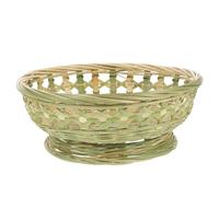 Tofficu Tissé la Main, Petit Modèle, Pied Haut, Alimentaire Drainant et Aéré, Corbeille à Multifonction Cuisine et Jardin, Rangement Décoratif Naturel