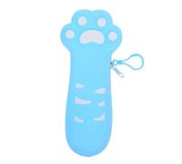 Tofficu trousse à crayons patte de chat trousse bleue mignonne scolaire porte-stylo simple housse de protection pour pointes de crayon Gel de silice Sky-blue