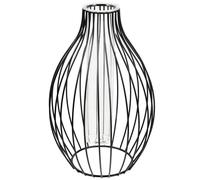 Tofficu Vase Hydroponique Tube en Verre Transparent avec Support en Fer Forgé Noir, Vase Soliflore Décoratif Géométrique Petit Format pour Décoration Maison Bureau Salon, Station