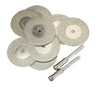 TOFIMA 10 pièces/Ensemble 30mm disques de Coupe diamantés et 2 Arbres Arbre Coupe Lame Foret Accessoires Outil Rotatif Coupe Abrasive métal