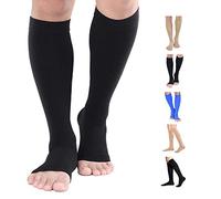 TOFLY® Bas de compression médicaux, 20-30 mmHg, 20-30 mmHg - Bout ouvert - Noir., 3XL