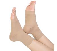 TOFLY Chaussettes de fasciite plantaire, (1 paire) Chaussettes de compression de soins des pieds pour Arch Support Femmes & Hommes, Manchon de compression pour, Chaussure de compression de, Beige L