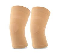 TOFLY Genouillère de compression, 1 paire genouillère légère fit pour les hommes femmes, genouillère de soutien pour le soulagement de la douleur, douleurs articulaires, arthrite, course, Beige Small