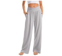 TOFOTL Baggy Femme Bas Carotte Compression Élégante Sculptant Fluide Culotte Ample Cuir Et Ventes Flash Survetement Sportswear Cuisine Pantalon Taille Haute Femme Gris Clair M