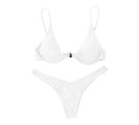 TOFOTL Bandeau Anti UV Maillot De Bain 2 Pièces Femme Ficelle Plouf Maillot De Bain Taille Haute Armature Plage Bain Gaine Ventre Plat Amincissante Bikini String Mes Commandes Sexy 2 Piece S