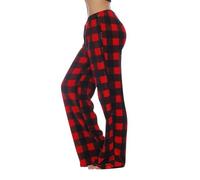 TOFOTL Bas de Pyjama Femme Thermolactyl Pijamas Hiver Chaud Tenue D'intérieur Polaire Grossesse Sexy Pantalon Rouge Noël Humour Femme Hiver Coton Chaud Pyjama a Carreaux Rouge M
