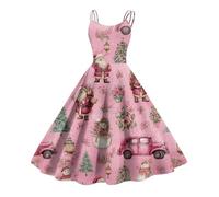 TOFOTL Cadeau Femme Moche Glamour Robe de Soirée Noel Robe Cocktail Femme Pere Noel Dentelle Cocktail Jour de L'an Brillante Fille Paillettes Mère Mère Noël Sexy B-Vermilion XXL