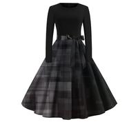 TOFOTL Cadeau Femme Noel Mi Longue Robe Pere Sequin Adulte Santa Renne Reveillon Moche Saint Sylvestre Anniversaire Manche Longue Costume Mere Noel Robe de Soiree Femme Paillette A-Noir L