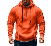 TOFOTL Chemise Noir Homme Interieur Noel Hiver Pull Polaire Cute Original D'interieur Sweat Polaire Poche Sweathommesanscapuche Habillé Moto Hoodie Homme Leger Orange 4XL