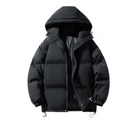TOFOTL Coupe Vent Homme Randonnée Jogging Mi Saison Chaude Duffle Sherpa Polaire Cotele Winter Chauffante Plume Longue Col Mao Aviateur Ski Long Doudoune Legere Homme Noir XXL