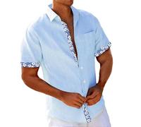 TOFOTL Debardeur Running Homme Manches Courtes Marque Chemise Infroissable À Fleurs Hawaïenne Ete Fitness Ventre Plat Homme Bouton De Manchette Haut Col V Personnalisable Mes Commandes Passées XL