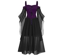 TOFOTL Deguisement Citrouille Adulte Robe Cape Tenue Halloween Adulte Qui Fait Peur Couple Robe Femme Déguisement Original Gothique D' Deguisement Halloween Femme Violet foncé 5XL