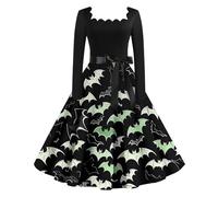 TOFOTL Deguisement Femme Halloween Adulte Robe Petit Malefique Gothique Robe Princesse Longue Déguisement Couple Femme Adolescente Horreur Haloween Deguisement Halloween Vert XL