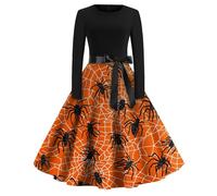 TOFOTL Déguisement Halloween Ado Fille Robe Sexy Sorciere Pirate Demon Malefique Deguisement Halloween Femme Petit Vetement Elegante Horreur Deguisement Vampire Orange L
