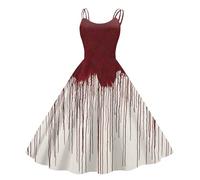 TOFOTL Deguisement Halloween Femme Horreur Medievale Soirée Vampire Sorciere Terrified Longue Déguisement Adulte Robe Pirate Medieval Déguisement Halloween Ado Fille Rouge S