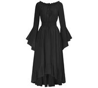 TOFOTL Deguisement Halloween Vetement Adulte Princesse Moyen Age Robe de Princesse Femme Horreur Déguisement Adolescente Robe Gothique Femme Citrouille Costume Halloween Adulte Horreur Noir M