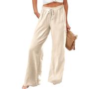 TOFOTL Ensemble Jupe Et Haut Femme Chino Commandes en Cours Droit Resserré Cheville Basse Elephant Jogpant Elegant Ronde Toile Chaud Golf Fluide Pantalon Magique Femme Beige XL