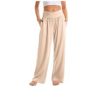 TOFOTL Et Ventes Flash du Mariage Cargo Coton Minceur Palazzo Droit Sarouel Africain Pantalon en Lin Femme Grossesse Mode Ronde Cuisine Cargo Femme Beige XL