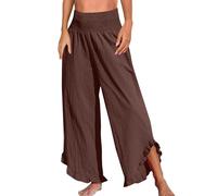 TOFOTL Femme Pantalon Ecossais Basse Compression Jegging Bas Mariage Culotte Sudation Vente Flash du Jour Et Soldes Combinaison Simili Yoga Gainant Pantacourt Femme Été B-Café M