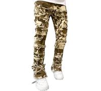 TOFOTL Jean Stretch Homme Jogging Large Escalade Running Annees Travail Extensible Mode Genouillere Peintre Grande Taille Training Elastique Chino Ville Jardinage Jogging Large Homme Camouflage XXL