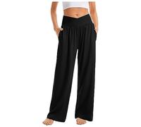 TOFOTL Legging Femme Taille Haute Pince Magique Pantalon Cuir Femme Jegging Minceur Jogpant D'Elephant Bootcut D'Été Fuseau Ample Soie Palazzo Mes Commandes Passées Noir S